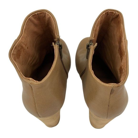 Womens Joie Size 2277 Booties Leather Zip Standed High Heel EUC 2277 Tan Sz 9 - Picture 7 of 12